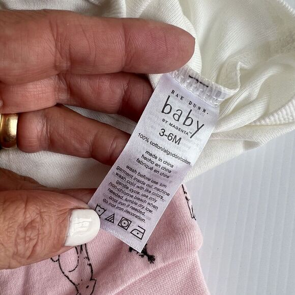 NEW Rae Dunn Baby Outfit Bodysuit Headband Pants 3-6 Months 3 Pc Easter Bunny - Picture 6 of 6